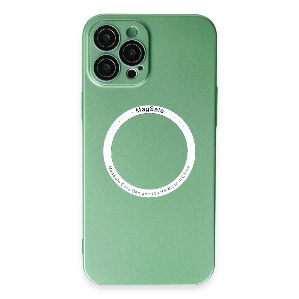 Newface iPhone 12 Pro Max Kılıf Jack Magneticsafe Lens Silikon - Yeşil