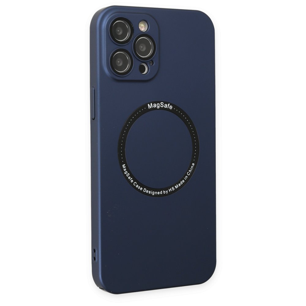 Newface iPhone 12 Pro Max Kılıf Jack Magneticsafe Lens Silikon - Lacivert