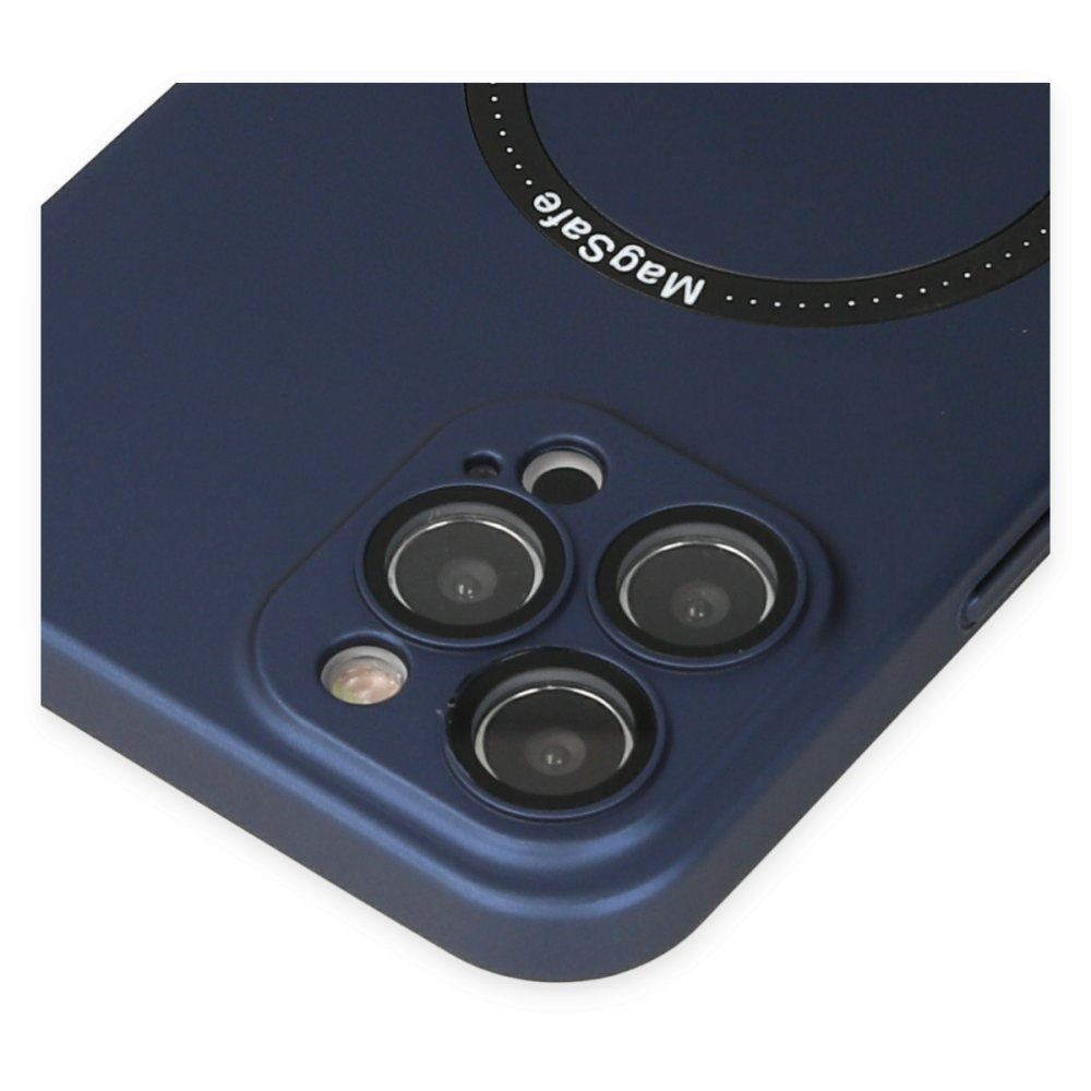 Newface iPhone 12 Pro Max Kılıf Jack Magneticsafe Lens Silikon - Lacivert