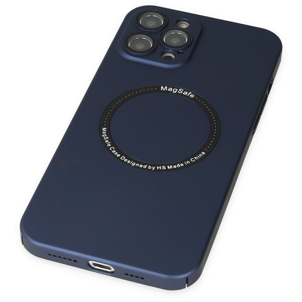 Newface iPhone 12 Pro Max Kılıf Jack Magneticsafe Lens Silikon - Lacivert