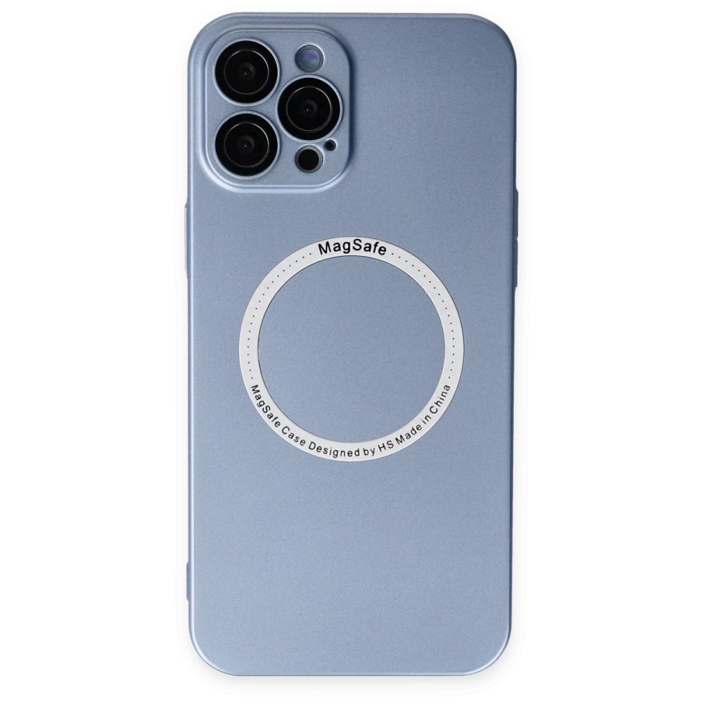 Newface iPhone 12 Pro Max Kılıf Jack Magneticsafe Lens Silikon - Sierra Blue