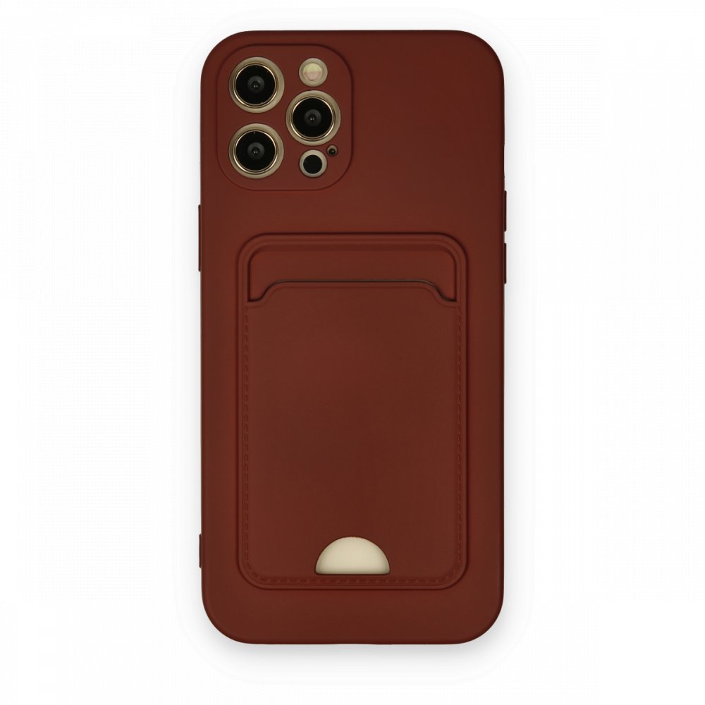 Newface iPhone 12 Pro Max Kılıf Kelvin Kartvizitli Silikon - Bordo