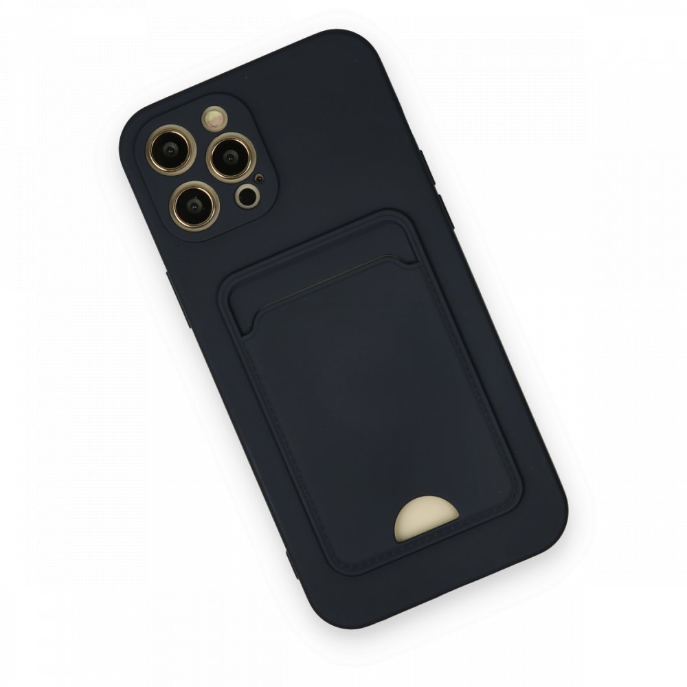 Newface iPhone 12 Pro Max Kılıf Kelvin Kartvizitli Silikon - Lacivert