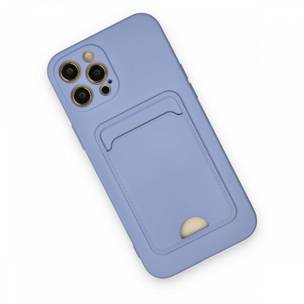 Newface iPhone 12 Pro Max Kılıf Kelvin Kartvizitli Silikon - Lila