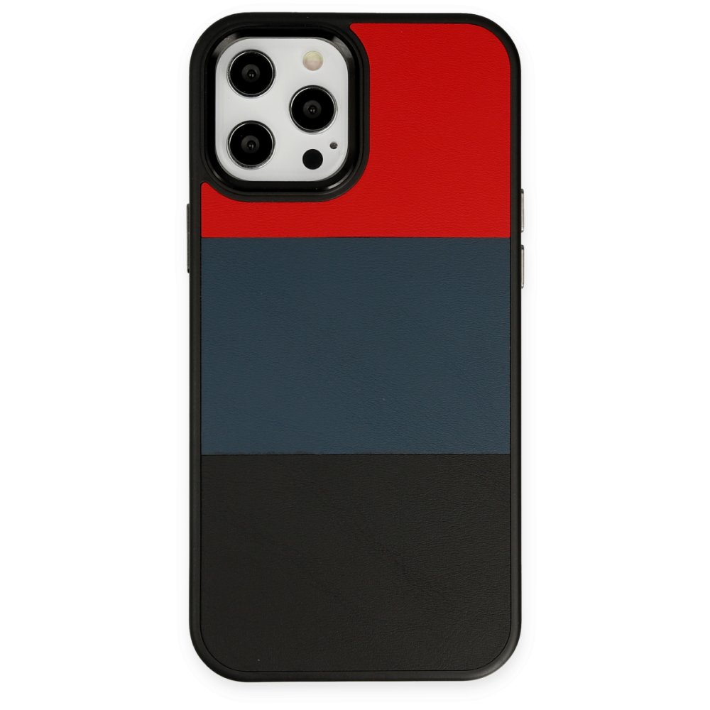 Newface iPhone 12 Pro Max Kılıf King Kapak - Kırmızı-Siyah