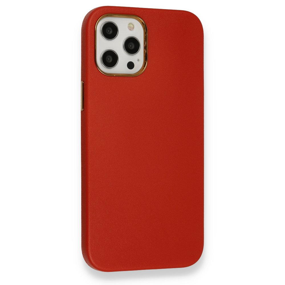 Newface iPhone 12 Pro Max Kılıf Label Kapak - Kırmızı