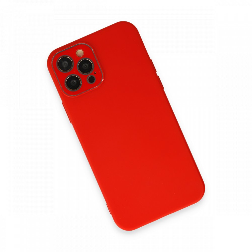 Newface iPhone 12 Pro Max Kılıf Lansman Glass Kapak - Kırmızı