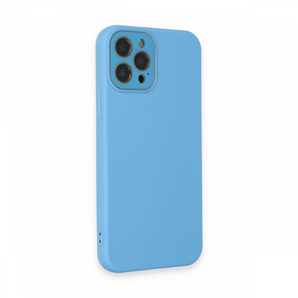 Newface iPhone 12 Pro Max Kılıf Lansman Glass Kapak - Mavi