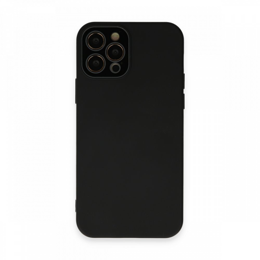 Newface iPhone 12 Pro Max Kılıf Lansman Glass Kapak - Siyah