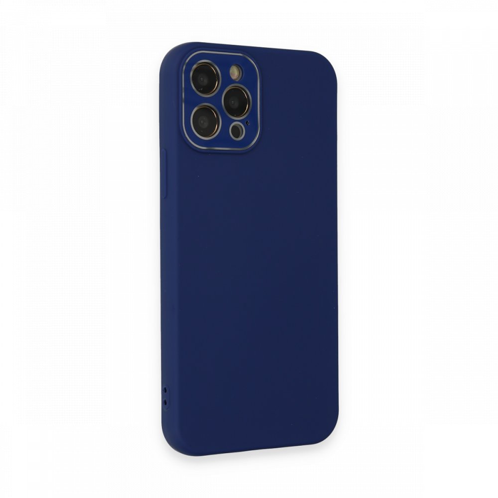 Newface iPhone 12 Pro Max Kılıf Lansman Glass Kapak - Sky Blue