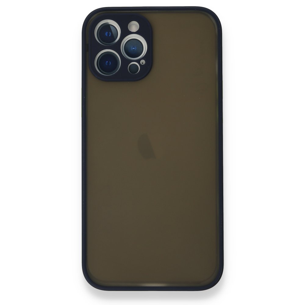 Newface iPhone 12 Pro Max Kılıf Montreal Silikon Kapak - Lacivert