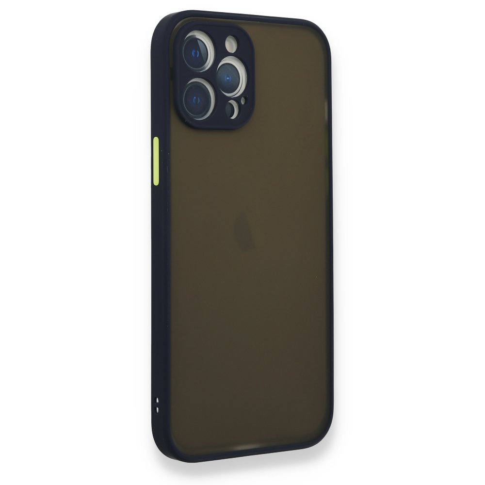 Newface iPhone 12 Pro Max Kılıf Montreal Silikon Kapak - Lacivert