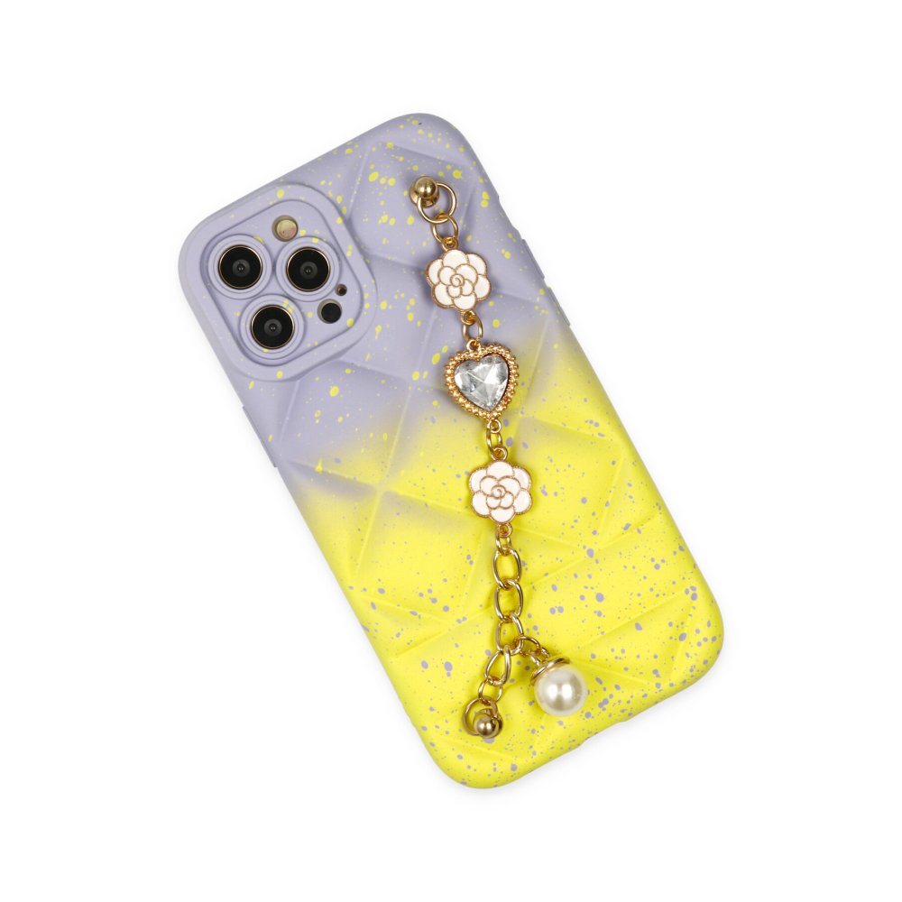 Newface iPhone 12 Pro Max Kılıf Mozart Elcekli Silikon - Sarı
