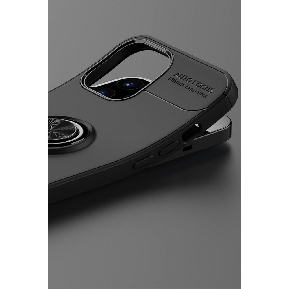 Newface iPhone 12 Pro Max Kılıf Range Yüzüklü Silikon - Mavi