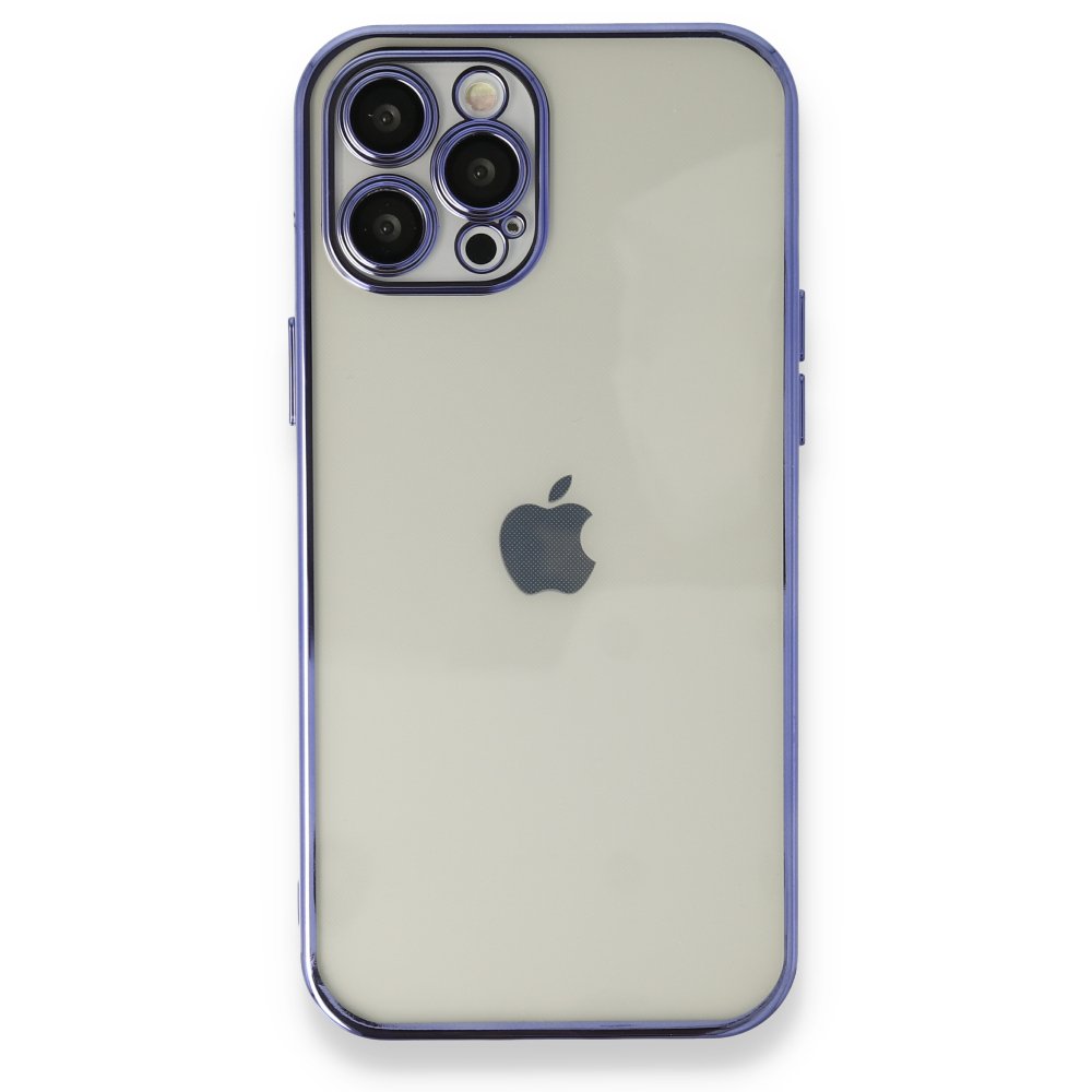 Newface iPhone 12 Pro Max Kılıf Razer Lensli Silikon - Mor