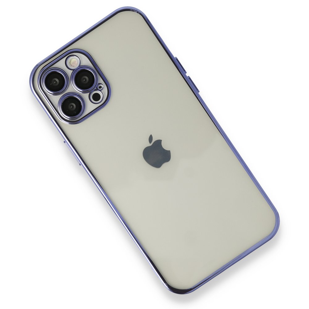 Newface iPhone 12 Pro Max Kılıf Razer Lensli Silikon - Mor