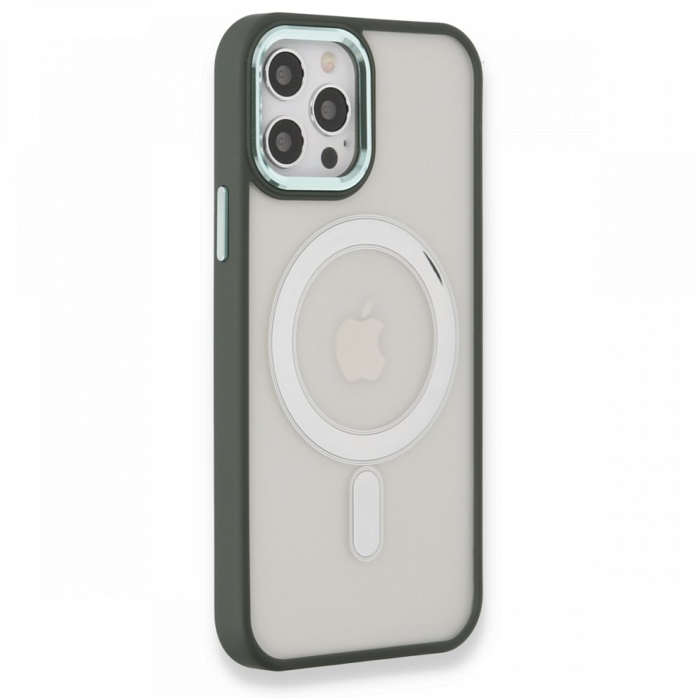 Newface iPhone 12 Pro Max Kılıf Room Magneticsafe Silikon - Köknar Yeşili