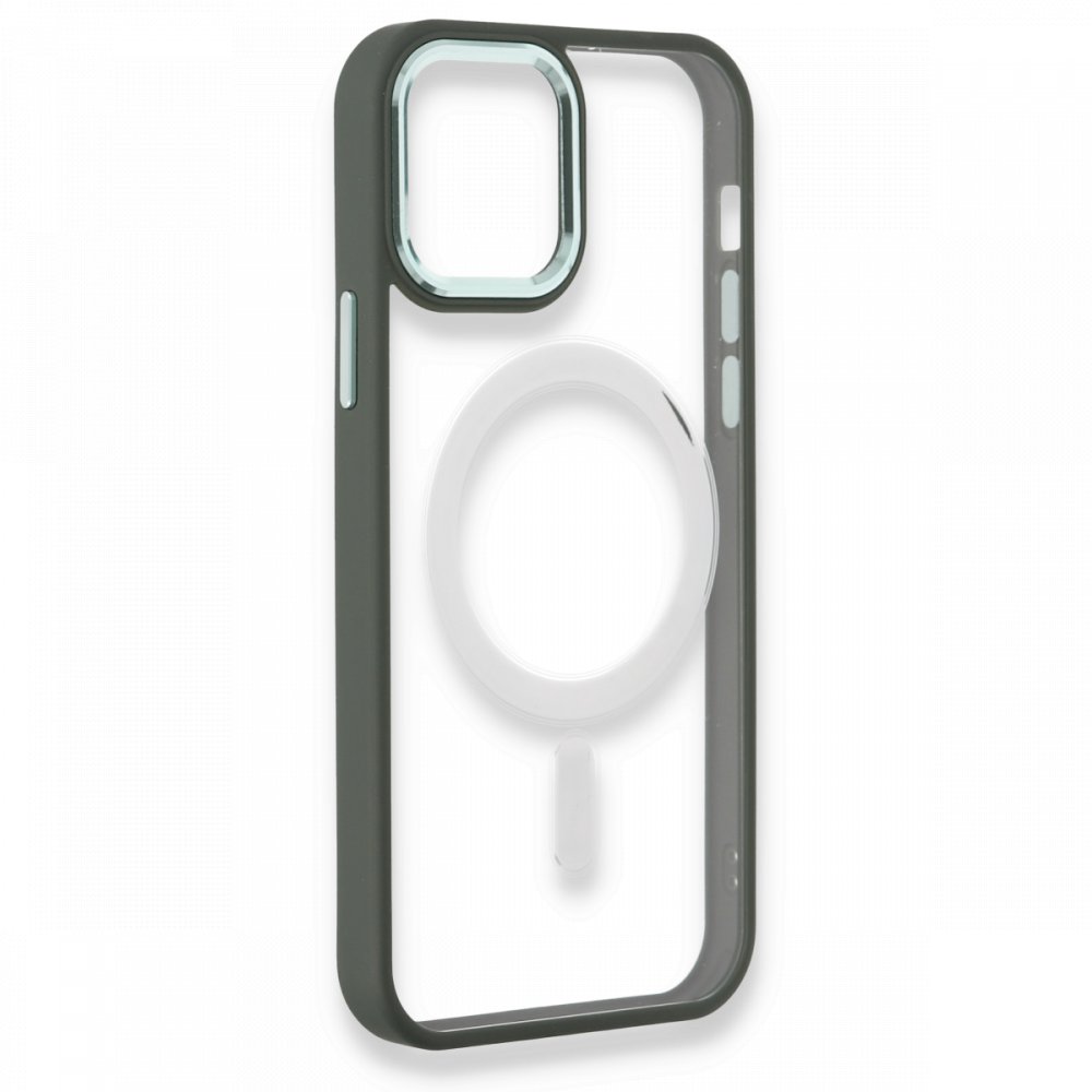 Newface iPhone 12 Pro Max Kılıf Room Magneticsafe Silikon - Köknar Yeşili