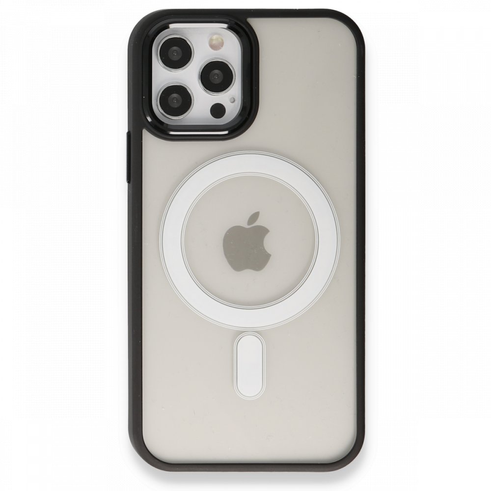Newface iPhone 12 Pro Max Kılıf Room Magneticsafe Silikon - Siyah