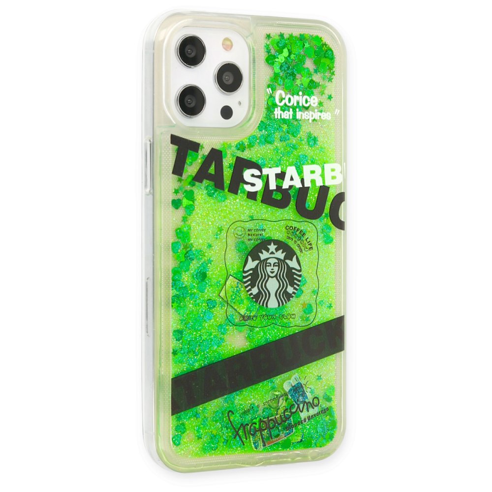 Newface iPhone 12 Pro Max Kılıf Starbuck Sulu Silikon - Koyu Yeşil