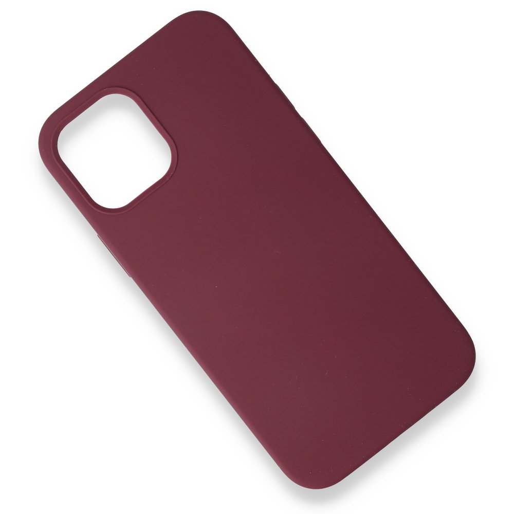 Newface iPhone 12 Pro Max Kılıf Magneticsafe Lansman Silikon Kapak - Mürdüm