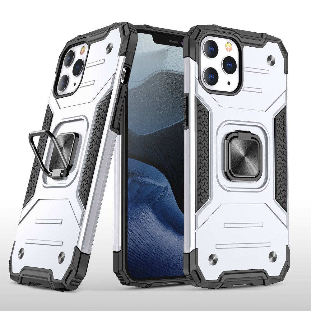 Newface iPhone 12 Pro Max Kılıf Zegna Yüzüklü Silikon Kapak - Gümüş