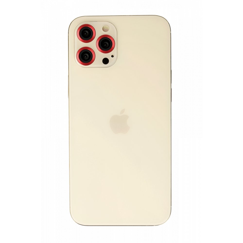 Newface iPhone 12 Pro Max Metal Kamera Lens - Kırmızı