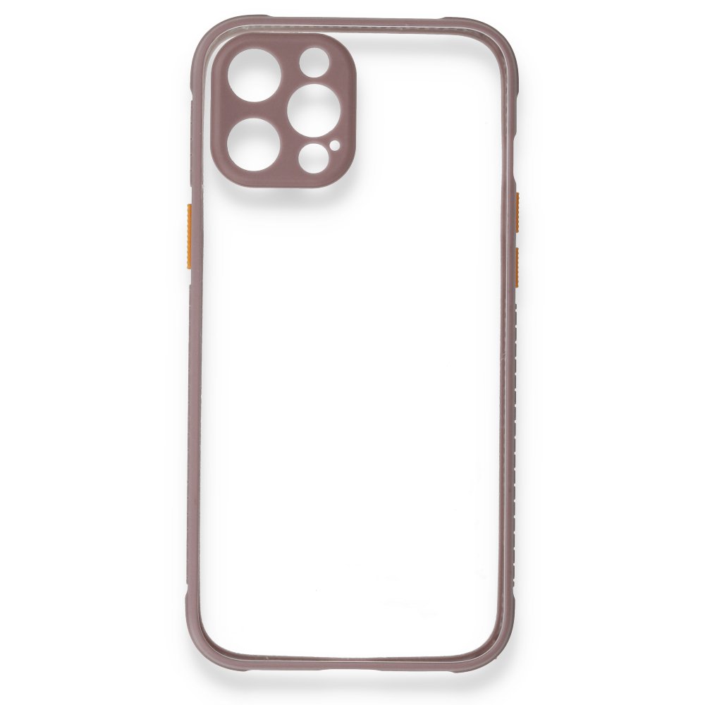 Newface iPhone 12 Pro Max Kılıf Miami Şeffaf Silikon - Açık Mor