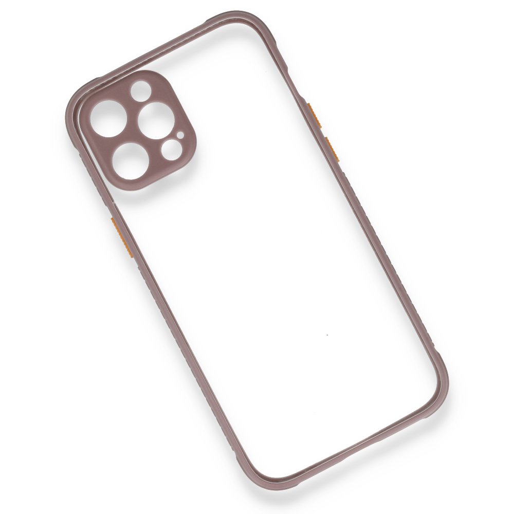 Newface iPhone 12 Pro Max Kılıf Miami Şeffaf Silikon - Açık Mor