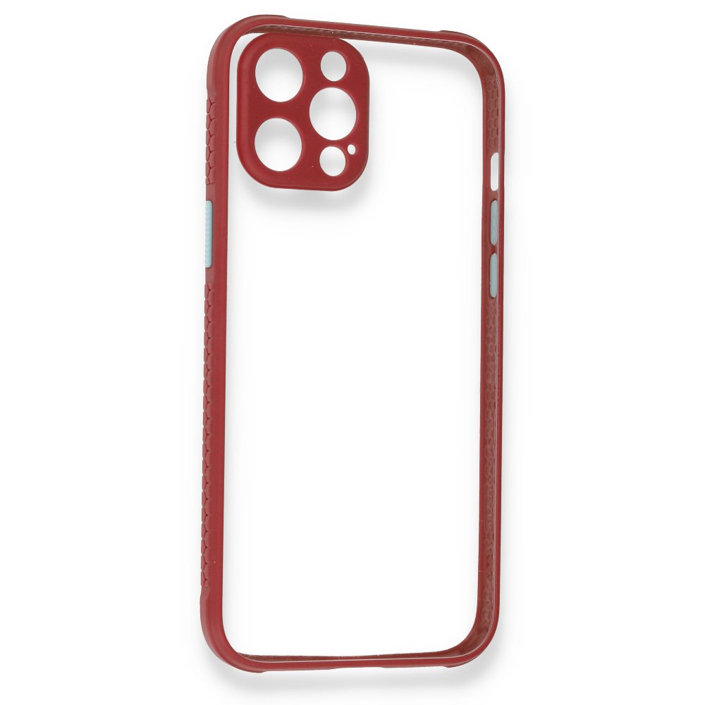 Newface iPhone 12 Pro Max Kılıf Miami Şeffaf Silikon - Fuşya