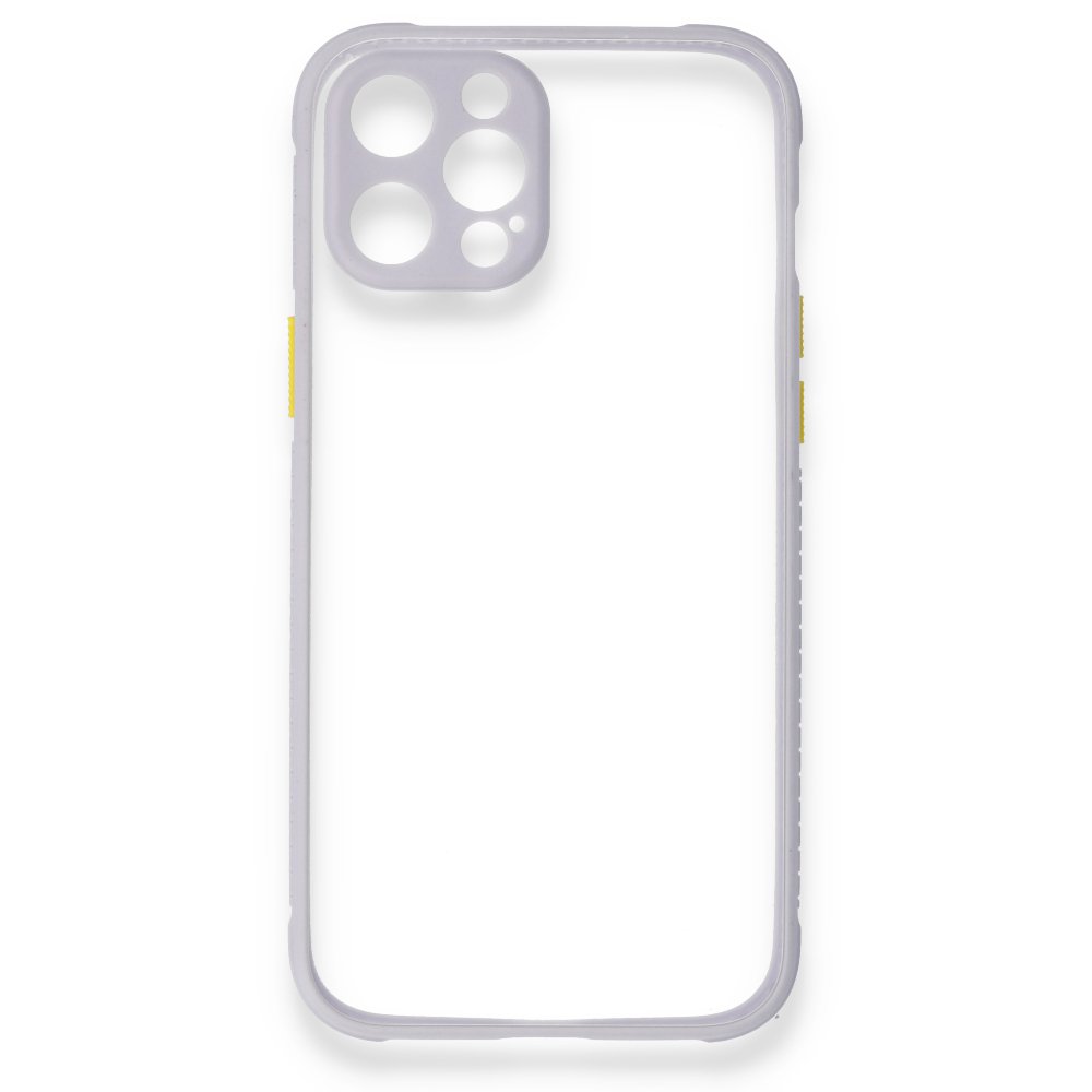 Newface iPhone 12 Pro Max Kılıf Miami Şeffaf Silikon - Lila