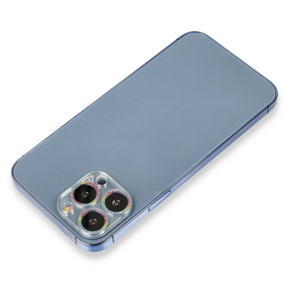 Newface iPhone 12 Pro Shine Kamera Lens Koruma Cam - Rainbow
