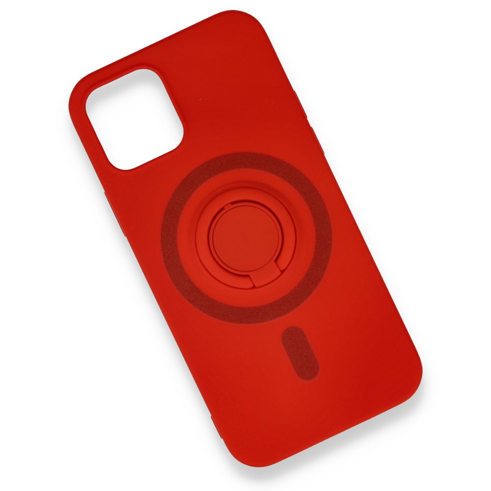 Newface iPhone 12 Mini Kılıf Viktor Yüzüklü Silikon - Kırmızı