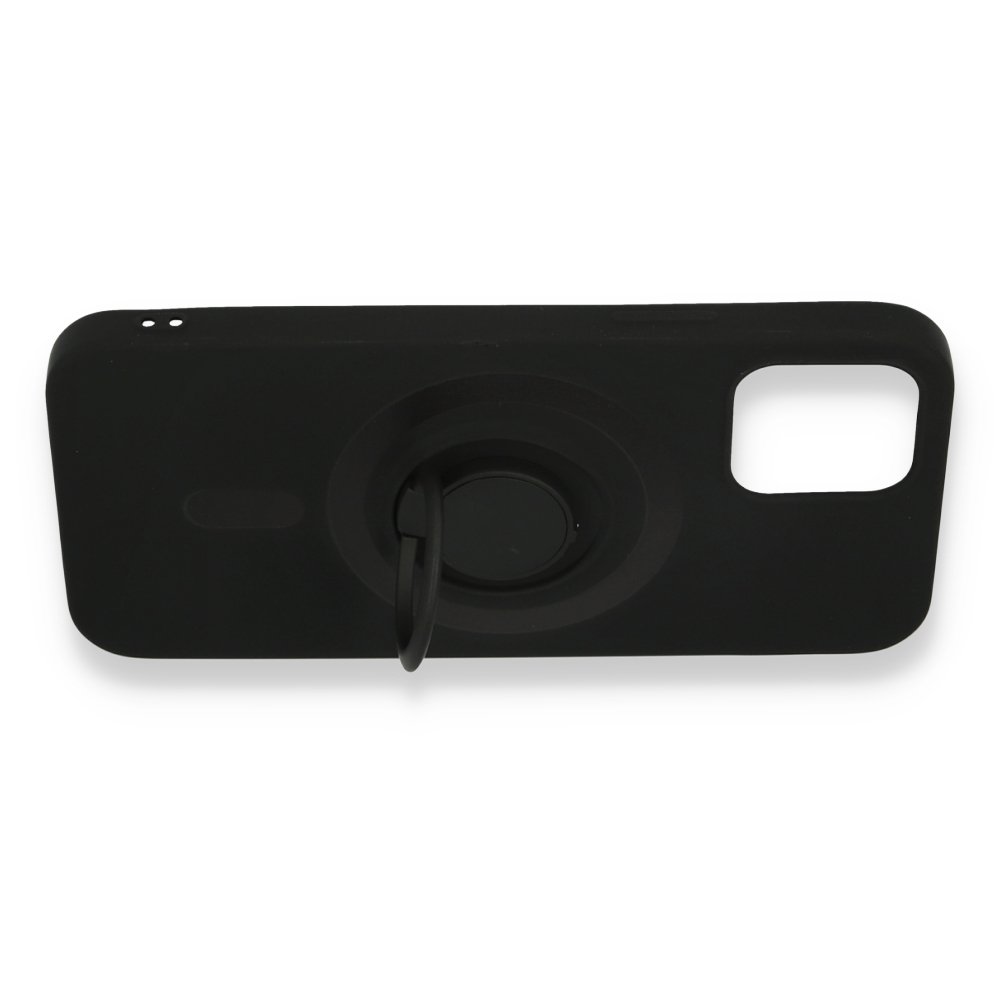 Newface iPhone 12 Mini Kılıf Viktor Yüzüklü Silikon - Siyah