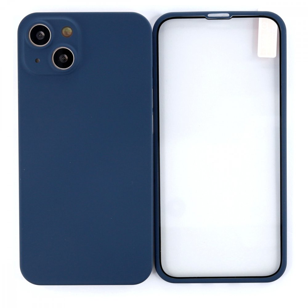 Newface iPhone 13 Kılıf 360 Full Body Silikon Kapak - Açık Mavi
