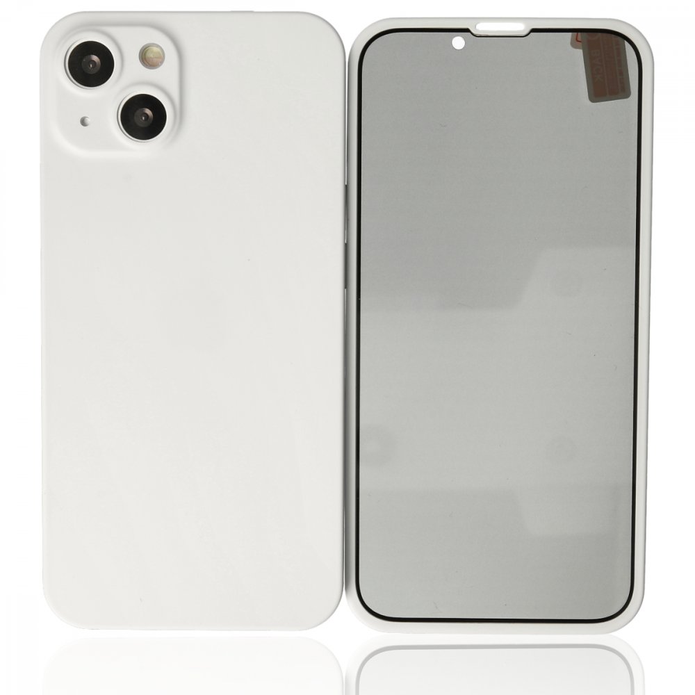 Newface iPhone 13 Kılıf 360 Hayalet Full Body Silikon Kapak - Beyaz