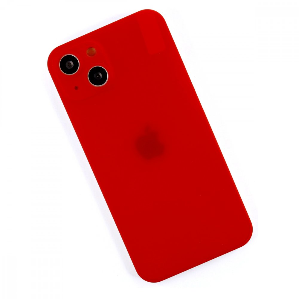 Newface iPhone 13 Kılıf 360 Mat Full Body Silikon Kapak - Kırmızı