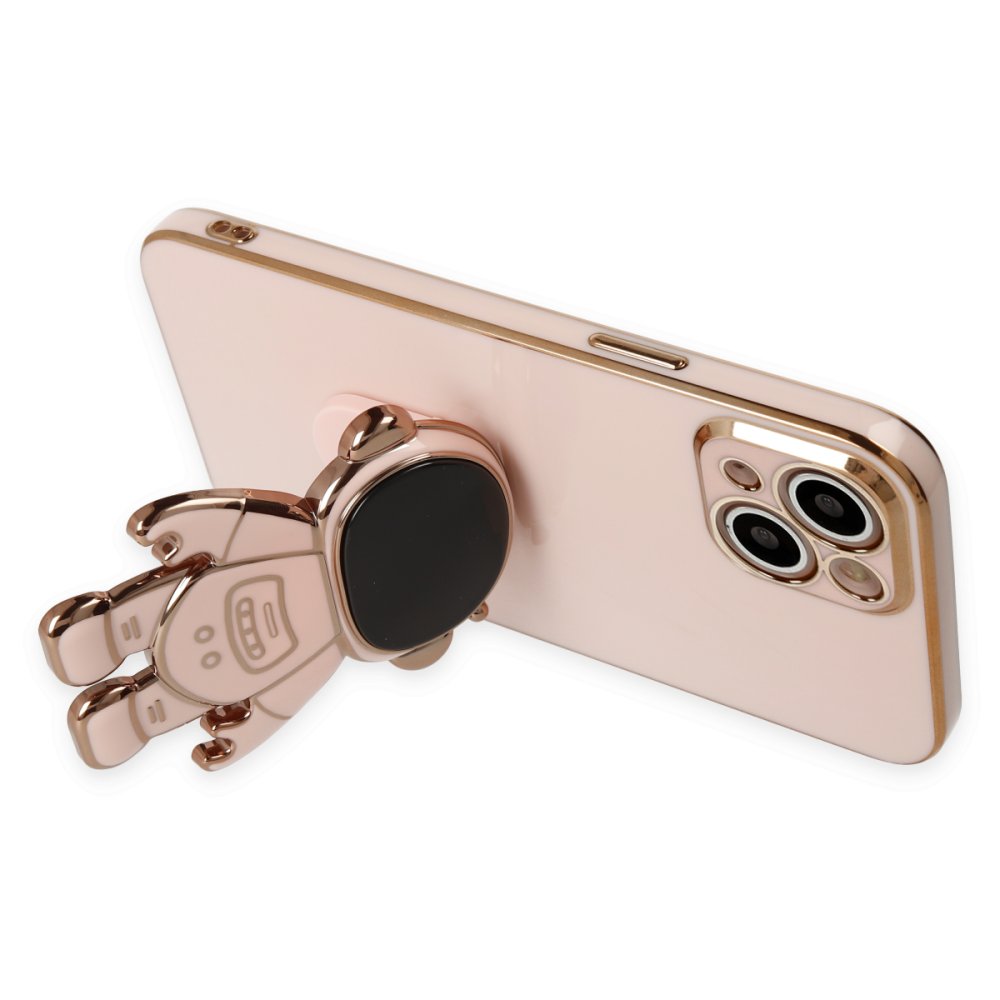 Newface iPhone 13 Kılıf Aston Stand Silikon - Pembe