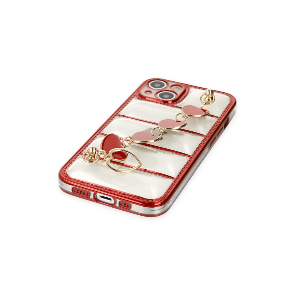 Newface iPhone 13 Kılıf Berlin Elcekli Silikon - Kırmızı