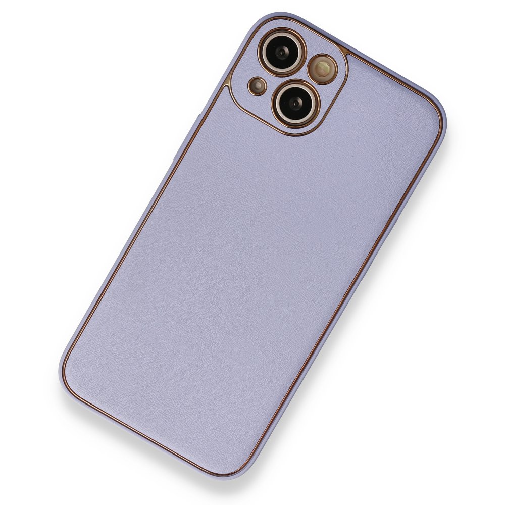Newface iPhone 13 Kılıf Coco Deri Silikon Kapak - Açık Lila