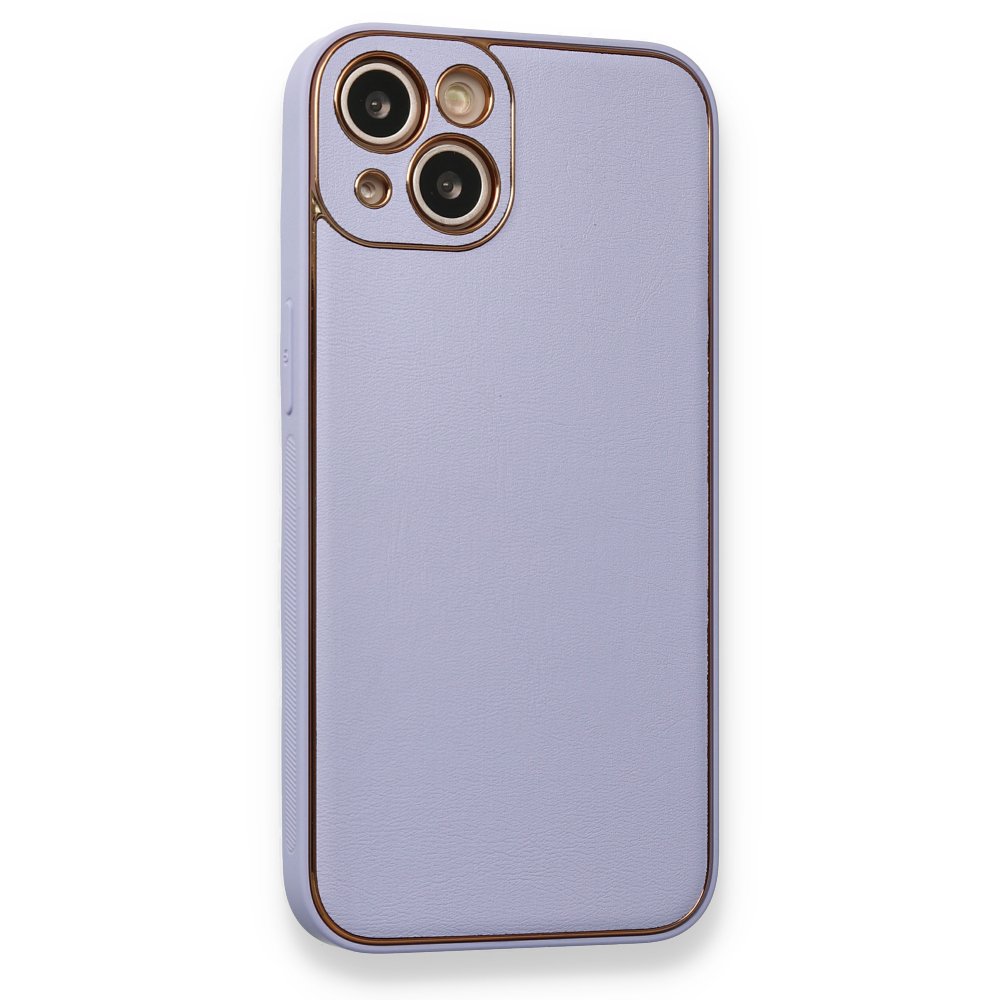Newface iPhone 13 Kılıf Coco Deri Silikon Kapak - Açık Lila