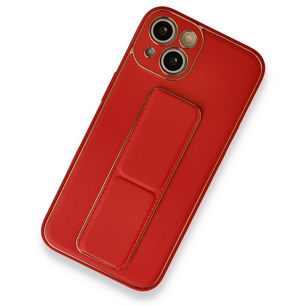 Newface iPhone 13 Kılıf Coco Deri Standlı Kapak - Kırmızı