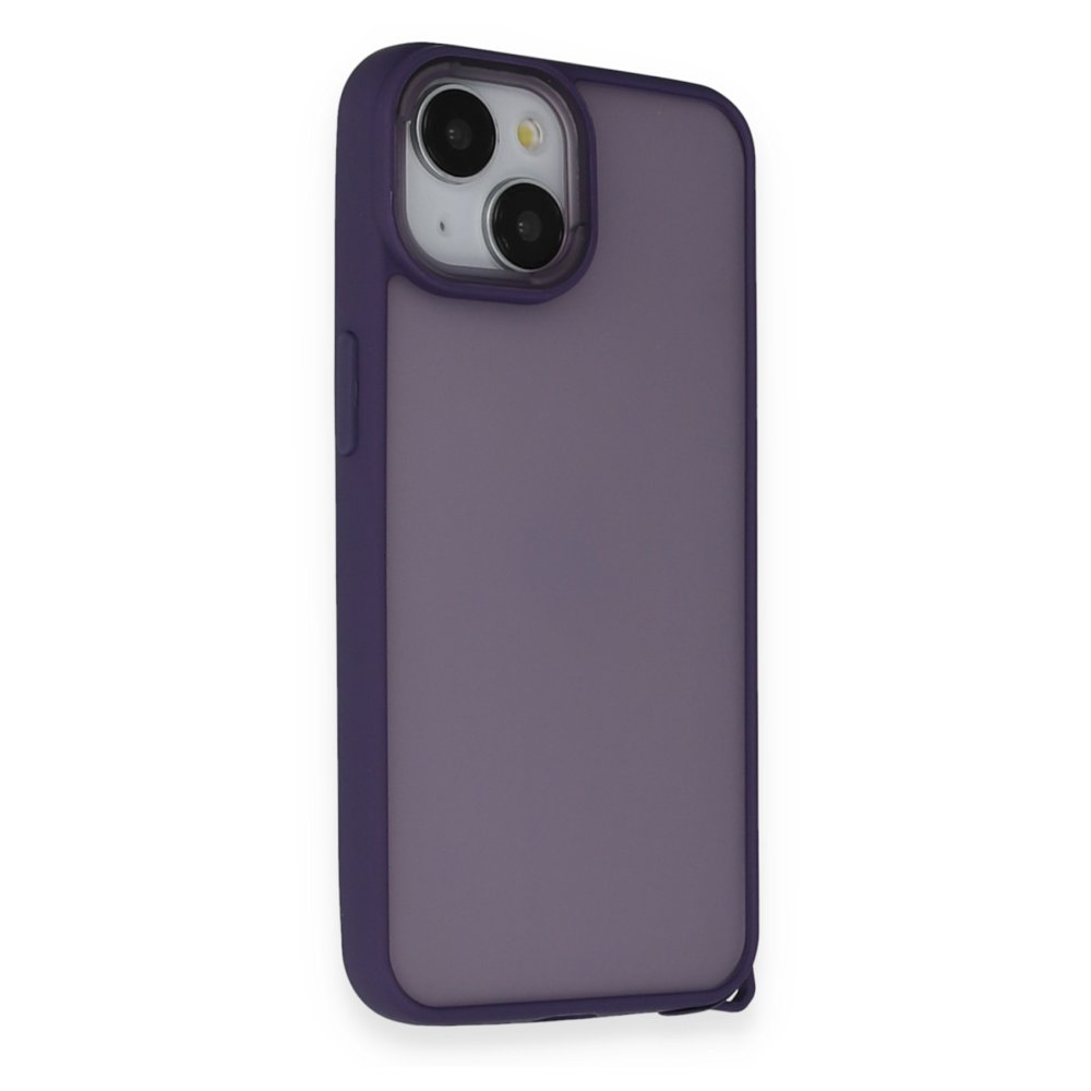 Newface iPhone 13 Kılıf Elegant Kapak - Derin Mor