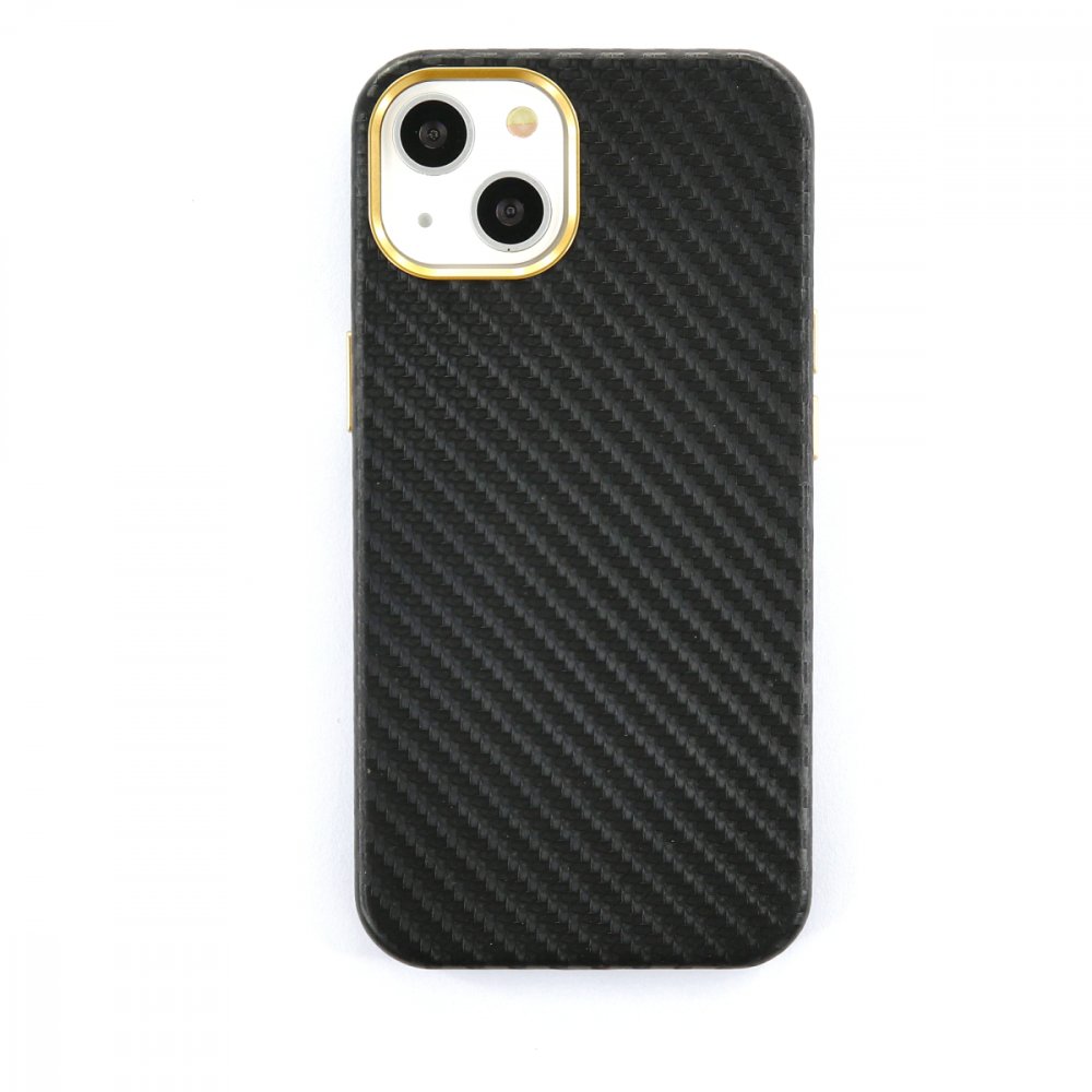 Newface iPhone 13 Kılıf Hibrit Karbon Silikon - Siyah