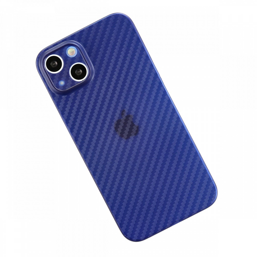 Newface iPhone 13 Kılıf Karbon PP Silikon - Mavi