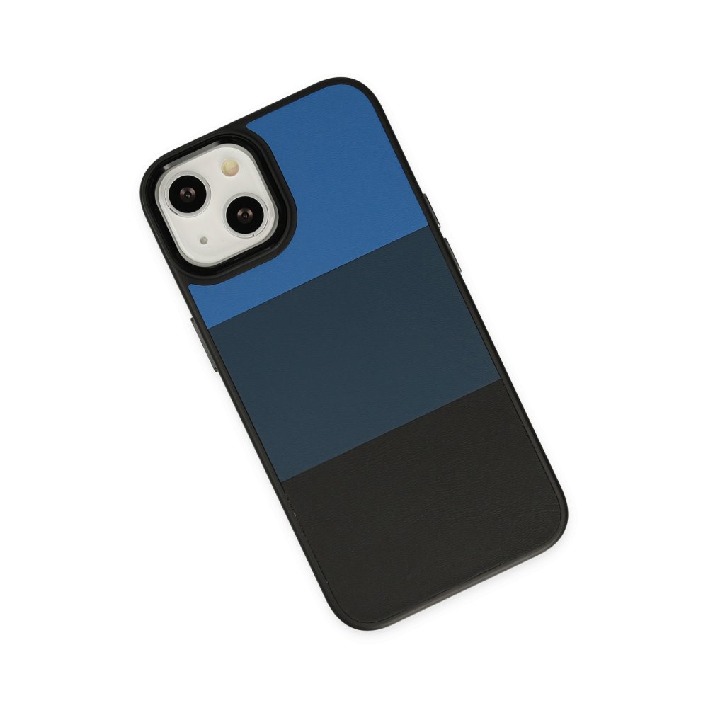 Newface iPhone 13 Kılıf King Kapak - Mavi-Siyah