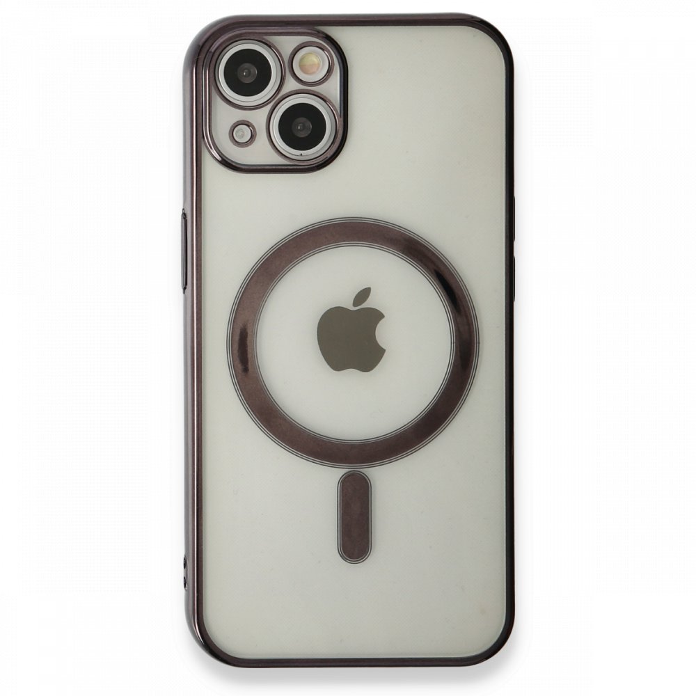 Newface iPhone 13 Kılıf Magneticsafe Lazer Silikon - Siyah