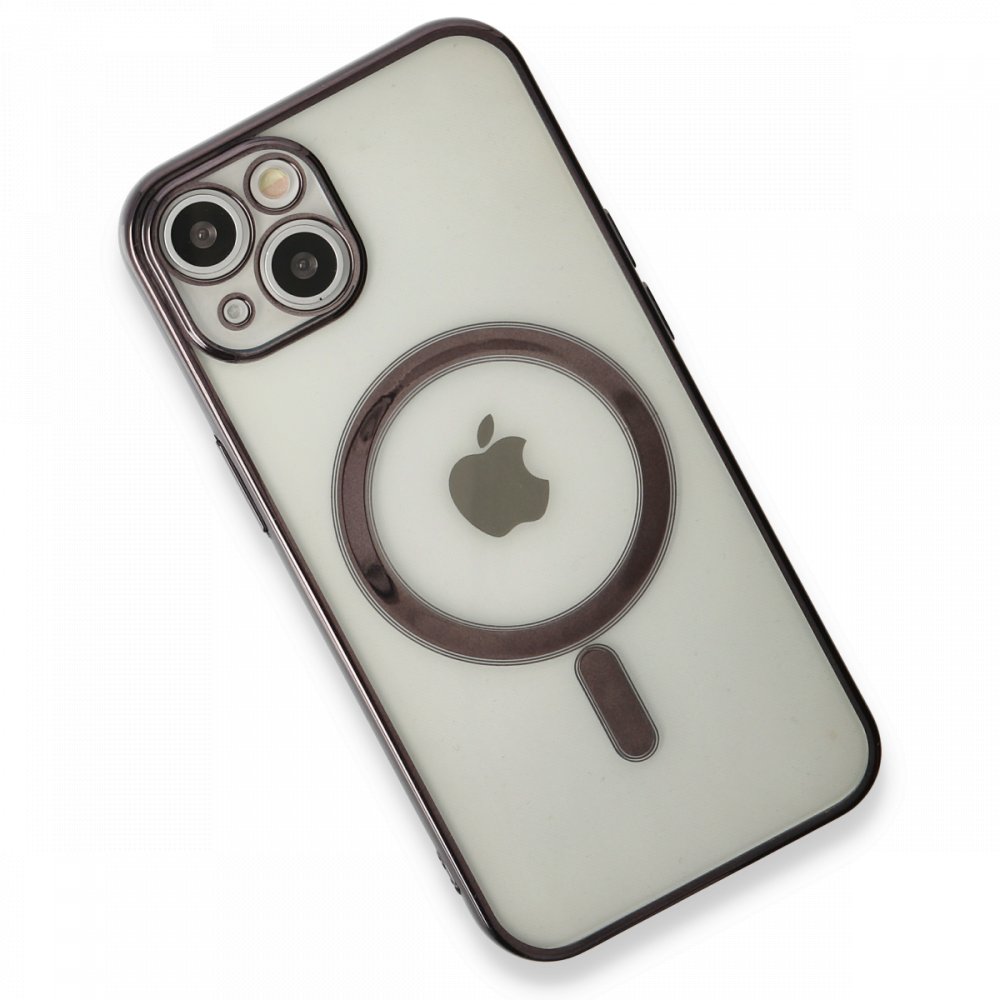 Newface iPhone 13 Kılıf Magneticsafe Lazer Silikon - Siyah