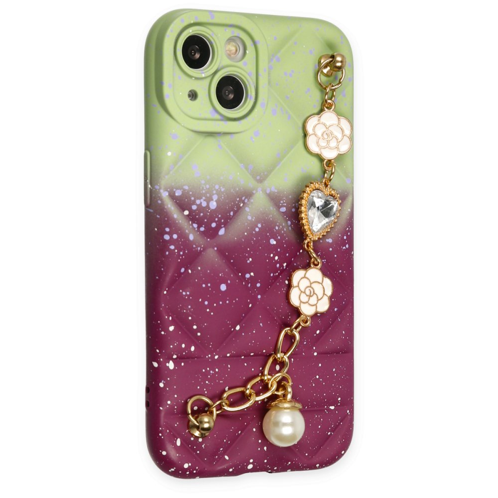 Newface iPhone 13 Kılıf Mozart Elcekli Silikon - Mürdüm
