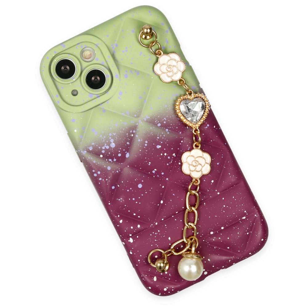 Newface iPhone 13 Kılıf Mozart Elcekli Silikon - Mürdüm